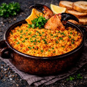 Carne de Jaiba, desmenuzada, cocida, lista para disfrutar